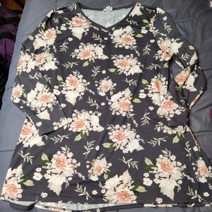 💐 LuLaRoe Elizabeth Floral Tunic Long Sleeve Top